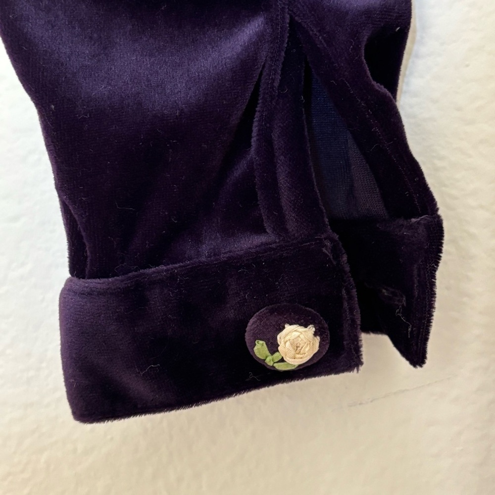 Coldwater Creek Velvet Maxi Dress PS Purple Embroidered Buttons - Picture 8 of 16
